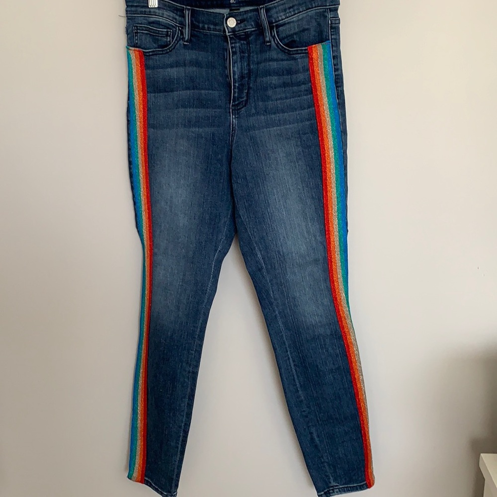 Side Stripe Jeans Ny& Co - size 10 - super high waist skinny